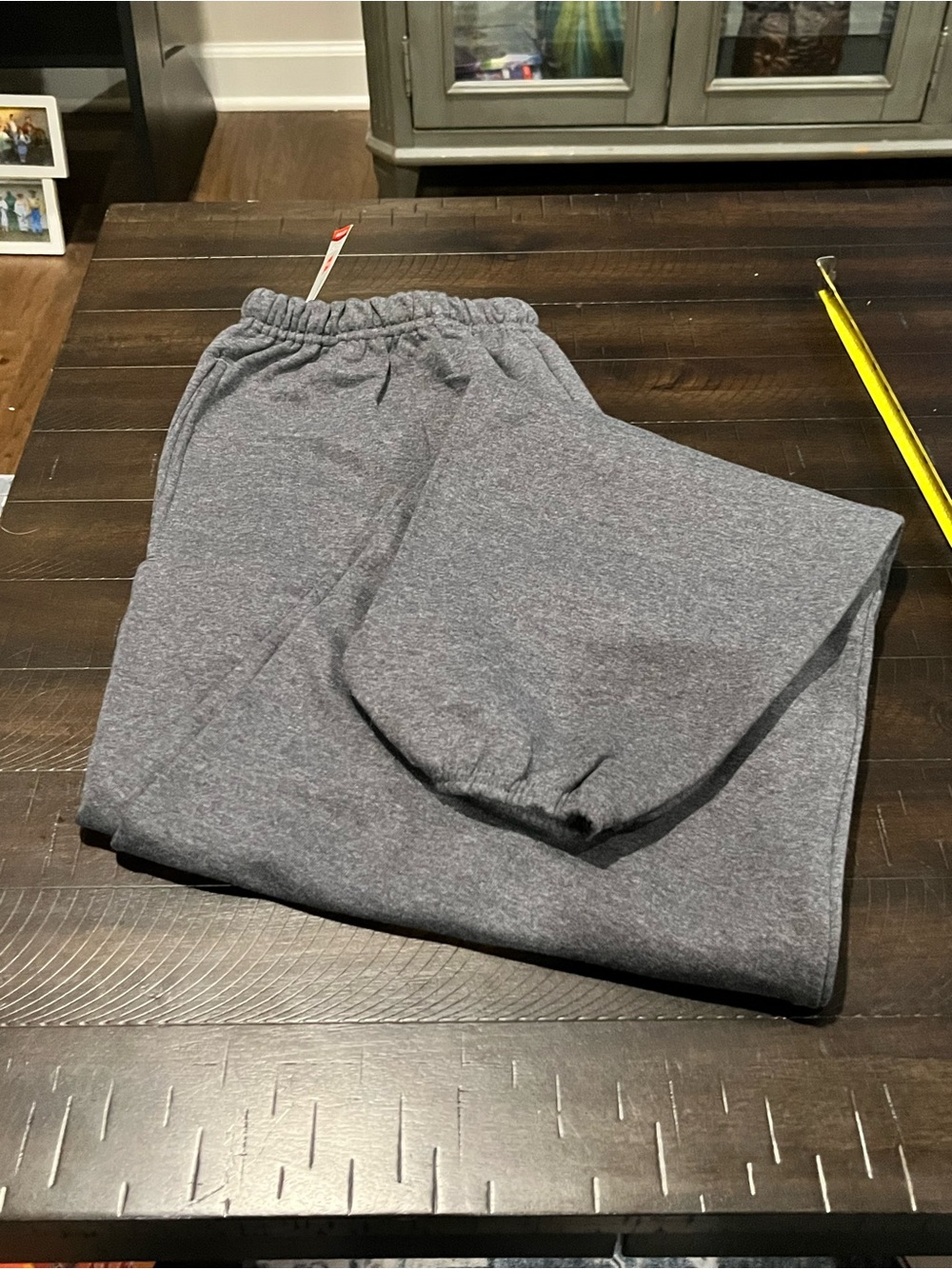Men's Heather Gray Drawstring Sweatpants Hanes L new